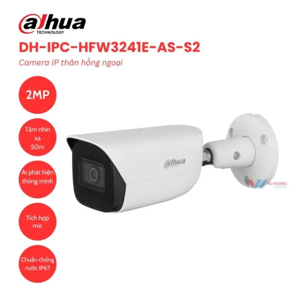 Camera Dahua DH-IPC-HFW3241EP-AS AI Phân Biệt Người Xe