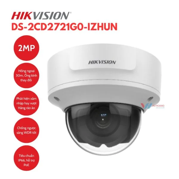 Camera HIKVISION DS-2CD2721G0-IZHUN - Dome 2MP
