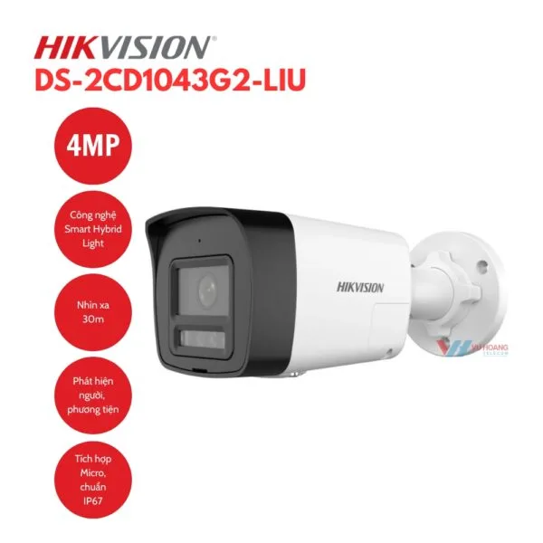 Camera IP 4MP thân trụ HIKVISION DS-2CD1043G2-LIU