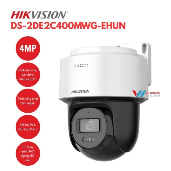 Camera PT Hikvision DS-2DE2C200MWG-EHUN - Màu Ban Đêm