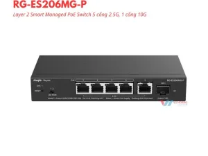 Smart Managed PoE Switch 5 cổng Reyee RG-ES206MG-P