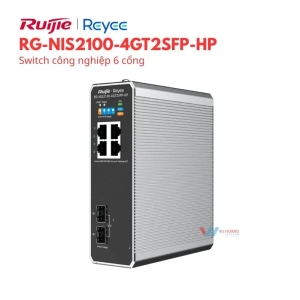 Switch công nghiệp 6 cổng Reyee RG-NIS2100-4GT2SFP-HP