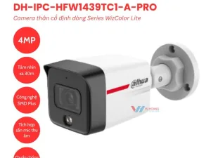 Camera IP 4MP DAHUA DH-IPC-HFW1439TC1-A-PRO có màu