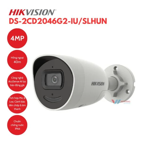 Camera Hikvision DS-2CD2046G2-IU/SLHUN báo động chủ động