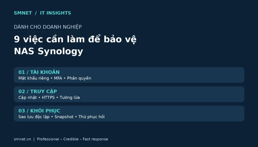 9 việc cần làm để bảo vệ NAS Synology — SMNET